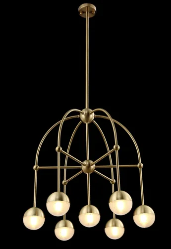 Люстра потолочная TRUENA SP-PL6+1 BRONZE Crystal Lux прозрачная на 7 ламп, основание бронзовое в стиле современный арт-деко шар фото 4